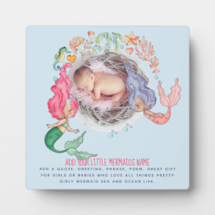 Mermaids PHOTO New Baby Plaque
