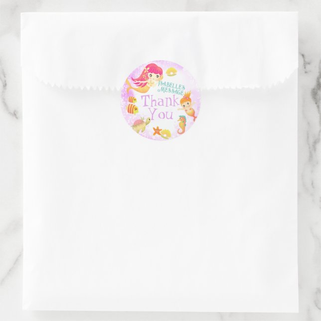 Mermaids Pink  Classic Round Sticker (Bag)