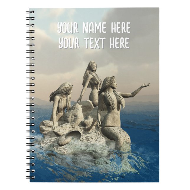 Mermaids statue. Customised Notebook (Front)