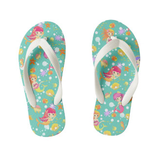 Mermaids Teal Kid's Thongs