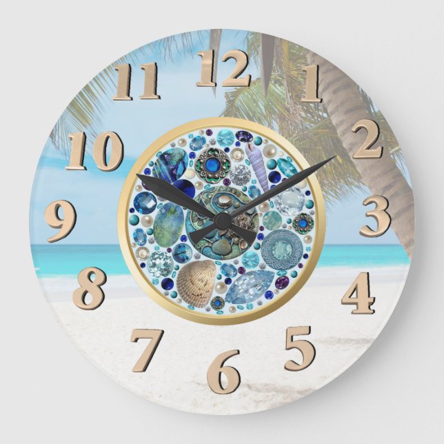 Mermaid's Treasure 1 Large Clock (Front)
