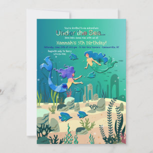 Mermaids Under the Sea Invitation