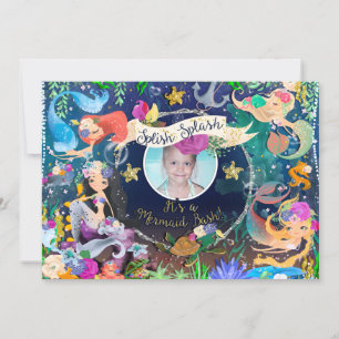 Mermaids Under the Sea Mermaid Bash PHOTO Party Invitation