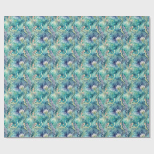 Mermaids watercolor art  wrapping paper
