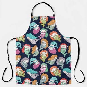 Mermaids: whimsical seamless pattern. apron