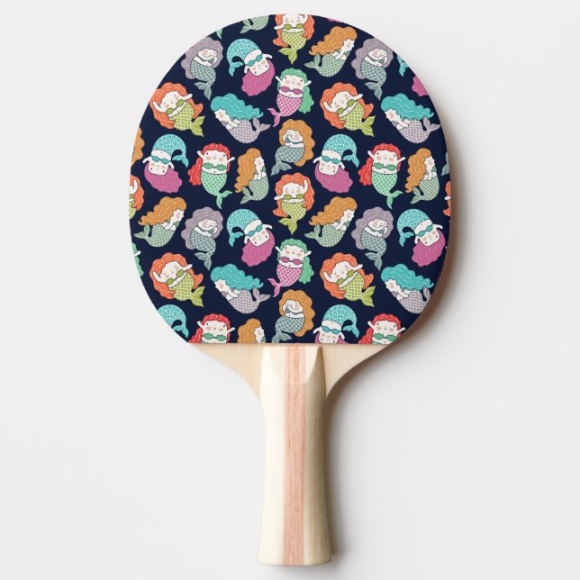 Mermaids: whimsical seamless pattern. ping pong paddle (Front)