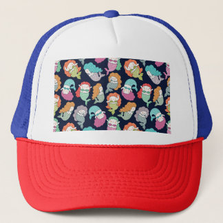Mermaids: whimsical seamless pattern. trucker hat