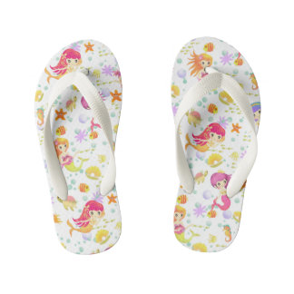 Mermaids White Kid's Thongs