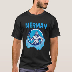 Merman Costume For Men With Poseidon Trident Merma T-Shirt