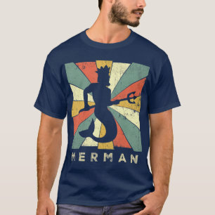 Merman Lover Vintage Retro Style T-Shirt