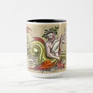 Merman Playing a Mediaeval Lyre Mug