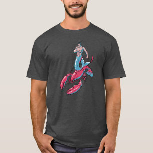 Merman Riding Lobster T-Shirt