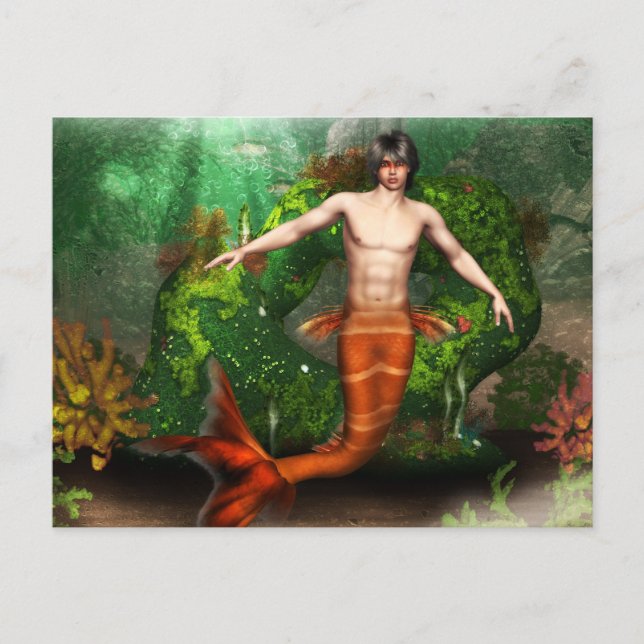 Merman Swimming Postcard (Front)