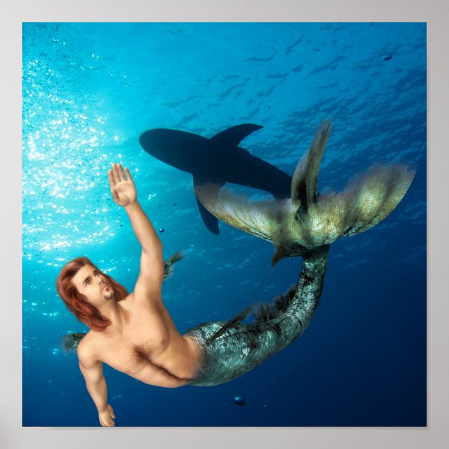 Merman with Shark Poster (Front)