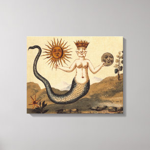 Merman with Three Faces Canvas Print