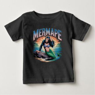 Mermape Illustration – Mermaid Ape Funny Animal Baby T-Shirt