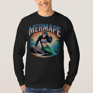 Mermape Illustration – Mermaid Ape Funny Animal T-Shirt