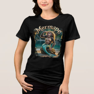 Mermape Photographic – Mermaid Ape Funny Animal Tri-Blend Shirt