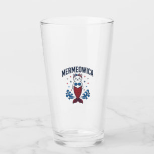 Mermeowica Patriotic Cat Mermaid Shirt Design_1 Glass