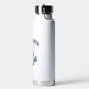 Mermeowica Patriotic Cat Mermaid Shirt Design_1 Water Bottle