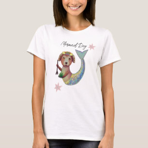 mermid dog watercolor T-Shirt