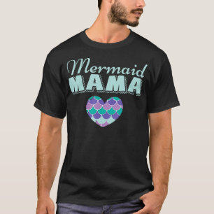 Mermom Mermaid Mom Ocean Beach Pool Party Heart T-Shirt