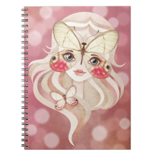 Merolina Moth Girl Spiral Notebook