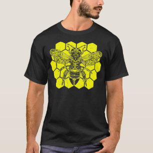 Merovingian BEE   Masonic Style Design Honeycomb T-Shirt