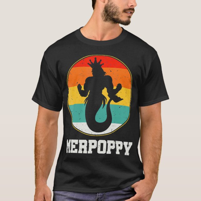 Merpoppy Security Merman Mermaid Grandpa Fish Gran T-Shirt (Front)