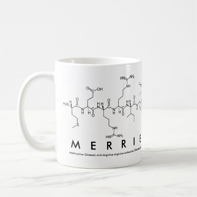 Merrie peptide name mug (Left)