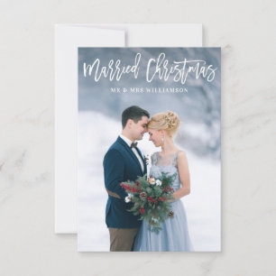 Merried christmas holiday wedding announcement