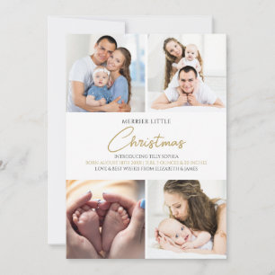 Merrier Little Christmas Photo Birth Announcement