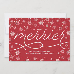 Merrier Pregnancy Announcement Christmas Card