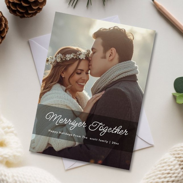 Merrier Together Couple Christmas Card (Creator Uploaded)