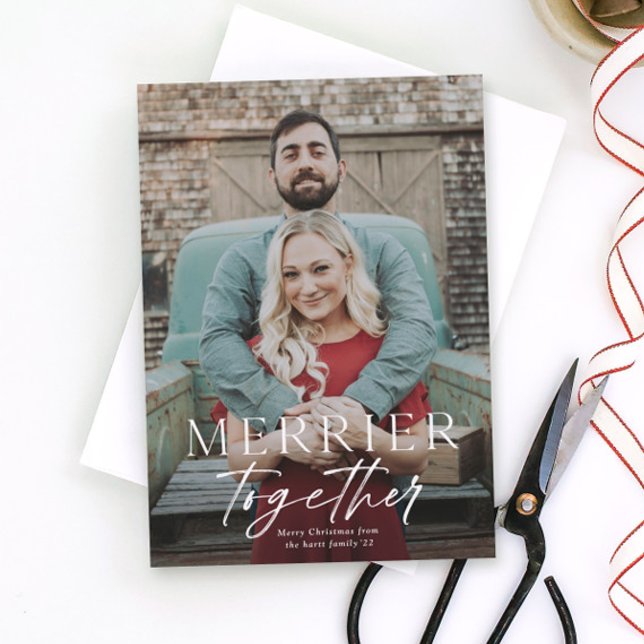 Merrier together full bleed photo Merry Christmas  (Creator Uploaded)