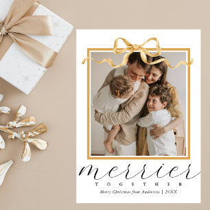 Merrier Together Photo Elegant Christmas Holiday Card