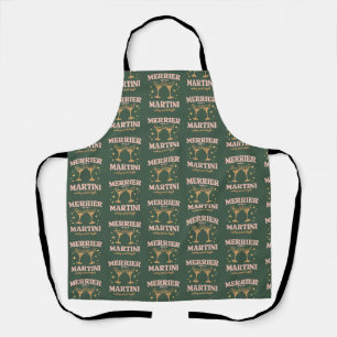 Merrier with a Martini Christmas Cocktail Holiday Apron
