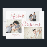 Merriest Christmas 3 Photo Collage Holiday Card<br><div class="desc">This multi-photo collage holiday card is festive,  stylish,  and completely customisable. Personalise with your own photos and text. Comes with a matching polka-dot pattern on the back.</div>