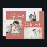 Merriest Christmas 3 Photo Collage Holiday Card<br><div class="desc">This multi-photo collage holiday card is festive,  stylish,  and completely customizable. Personalize with your own photos and text. Comes with a matching polka-dot pattern on the back.</div>