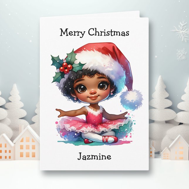 Merriest Christmas Ballerina Colouring Page Girl's Card (Creator Uploaded)