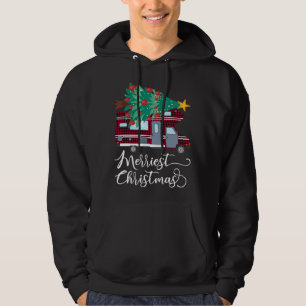 Merriest Christmas Camping Red Plaid Camper Xmas T Hoodie