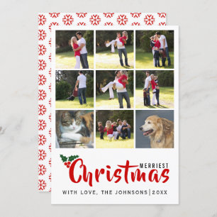 Merriest Christmas collage with 9 photos card