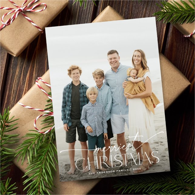 Merriest Christmas Elegant Holiday Photo Card (Creator Uploaded)