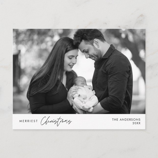 Merriest Christmas Family Photo, Cosy Happiness Postcard (Front)