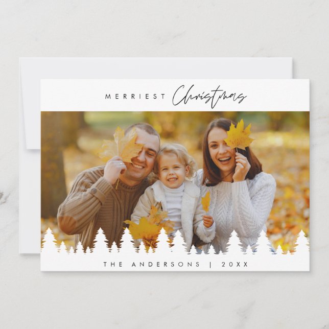 Merriest Christmas, Family Photo Downloadable Holiday Card (Front)