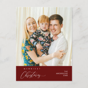 Merriest Christmas Family Photo Happiness Greeting Postcard