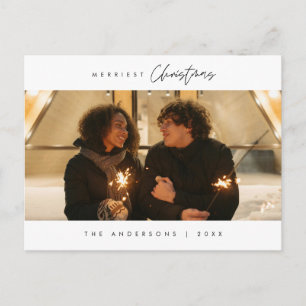 Merriest Christmas Family Photo, Modern Romance Postcard