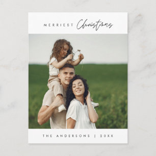 Merriest Christmas Family Photo, Outdoor Nature Postcard