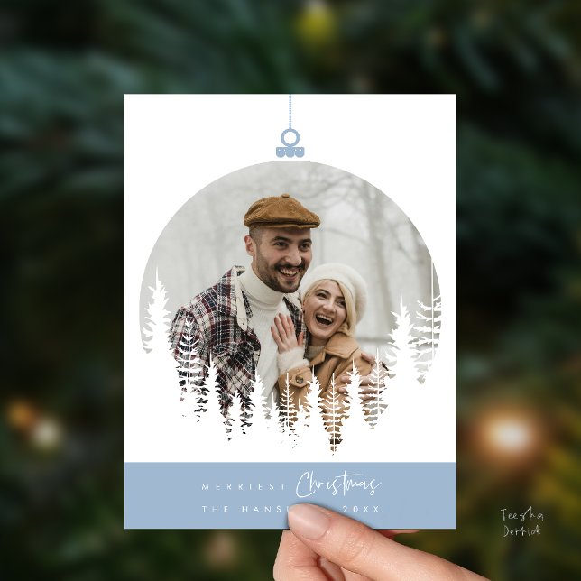 Merriest Christmas Family Photo, Pine Tree Layover Postcard (Merriest Christmas Family Photo, Pine Tree Layover Postcard)