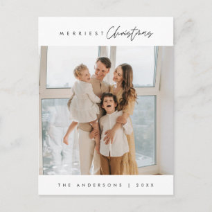 Merriest Christmas, Family Photo, Season Greeting Postcard